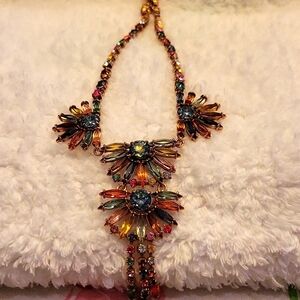 J. Crew Multi Colored Crystal Necklace